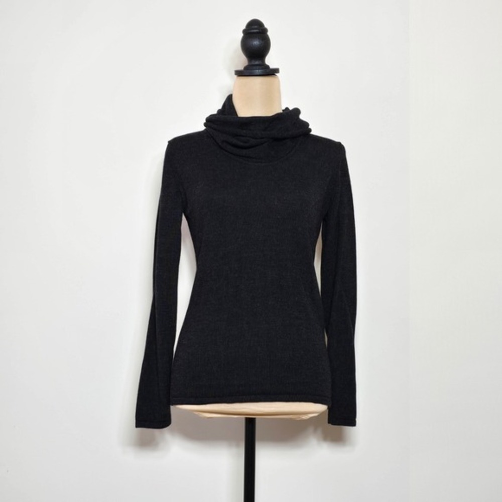 Krmson Klover Charcoal Gray Merino Wool Cowl Neck Long Sleeve Sweater Size M‎